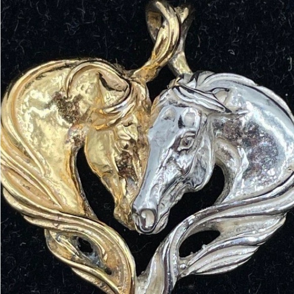 Gold and Silver Horse Pendant